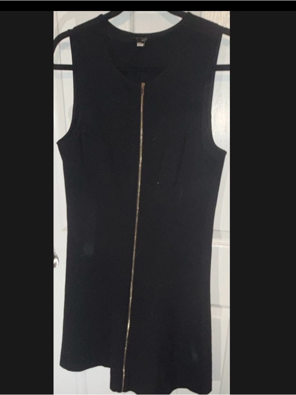 Ann Taylor Black Zip-Front Sleeveless Dress